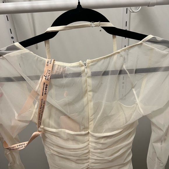 Oh Polly lace up sleeve Elegant White Long Sleeve Dress - Picture 7 of 8